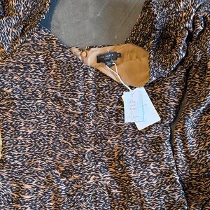 Ted Baker Black and Tan Textured Dress